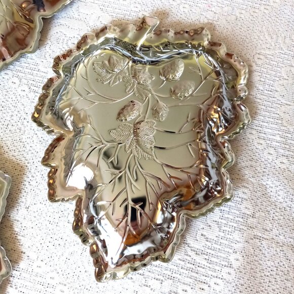Sterling Craft Leaf Trays Vintage Set of 4 Made in Hong Kong - Picture 3 of 12